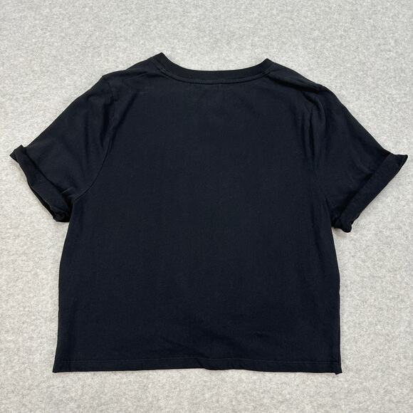 Fabletics Cotton Twist Knot Tee WMNS XL Black Rolled Cuff Short Sleeve Athletic - Picture 8 of 11
